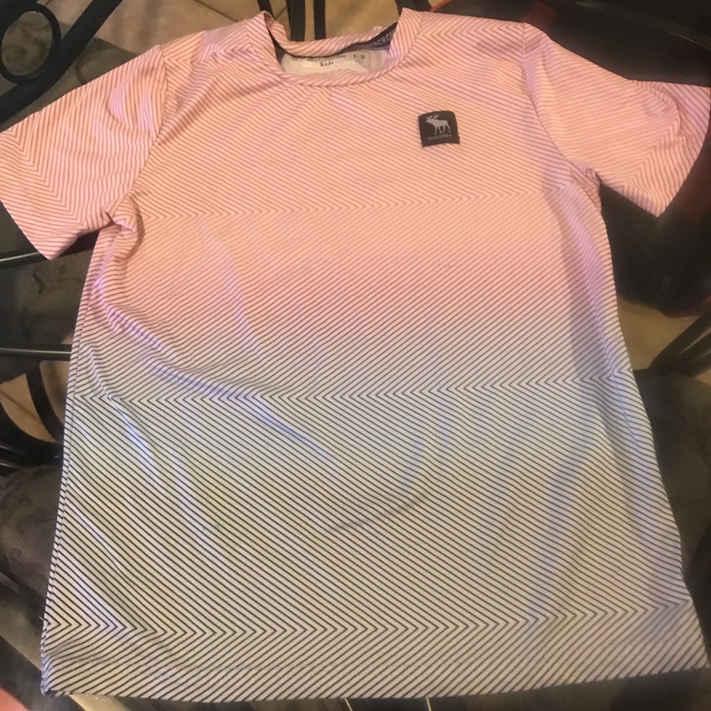 Abercrombie Kids Pink Striped Crew Neck Shirt NWOT